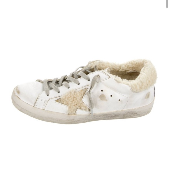 Golden Goose White Shearling lined Sneakers - Picture 1 of 7